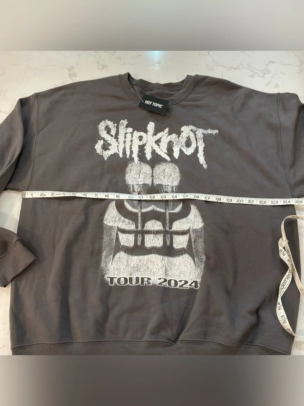 NWT Slipknot Tour 2024 Sweatshirt Mens XL Gray Here Comes the Pain Crewneck